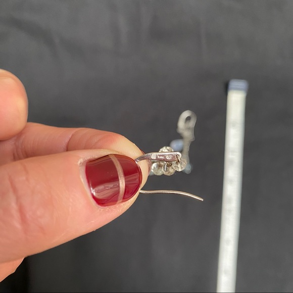 EMPORIO ARMANI Sterling Silver Frosted & Clear Faceted Quartz Dangle Earrings - Picture 4 of 5